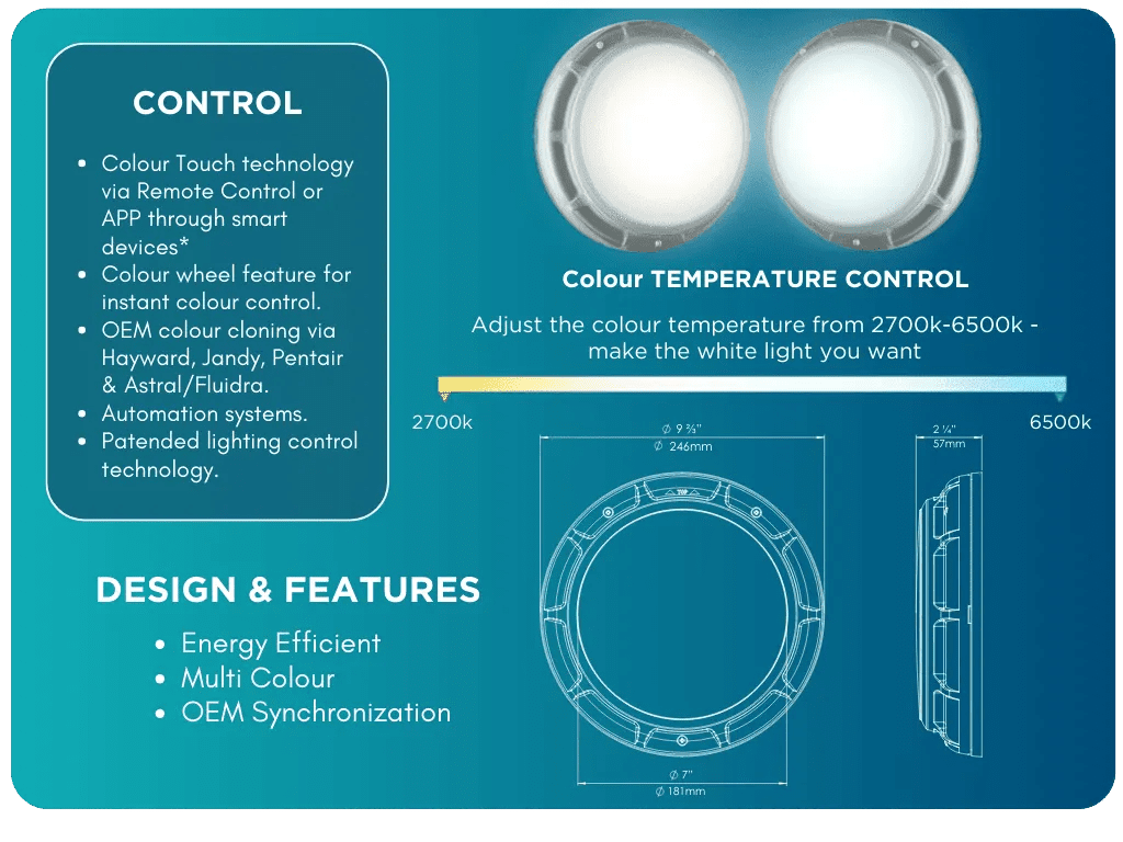 PAL Sonar Retro Pool Light - Rockingham Pool & Spa