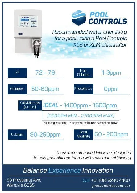 POOL CONTROLS XLS Xtra Low Salt Chlorinator - Rockingham Pool & Spa