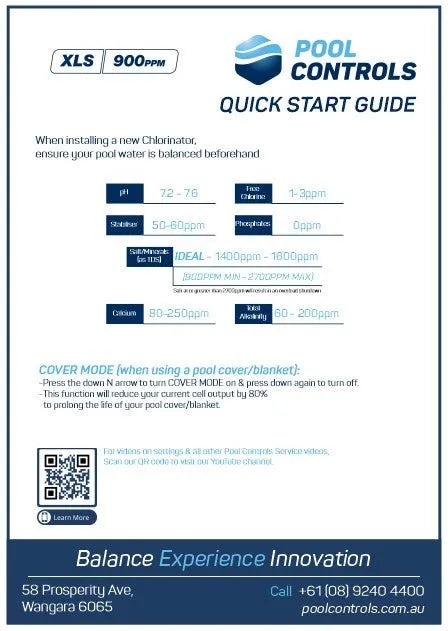 POOL CONTROLS XLS Xtra Low Salt Chlorinator - Rockingham Pool & Spa